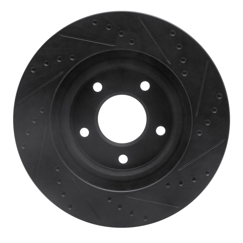 Chrysler 200 Brake Rotor - Front Left - R1 Concepts - Drilled & Slotted - Black - `07-`25